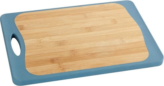 Piastra di taglio Combi M - piastra da cucina antibatterica con canale per succhi e manico - polipropilene - 285 x 15 x 20 cm - bianco