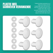 Set di Viti di Sostituzione per Piscina - 6 pezzi - Bianco - ABS/PC - Adatto per Pulitore di Piscina Polaris