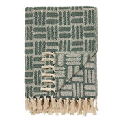 Plaid Adana, Verde, Cotone, 130x180x1 cm