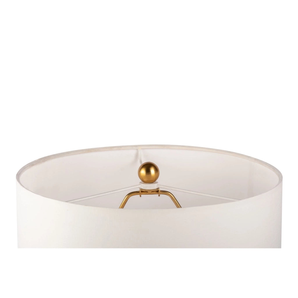 Lampada da terra Ceres 200 in marmo e cotone bianco