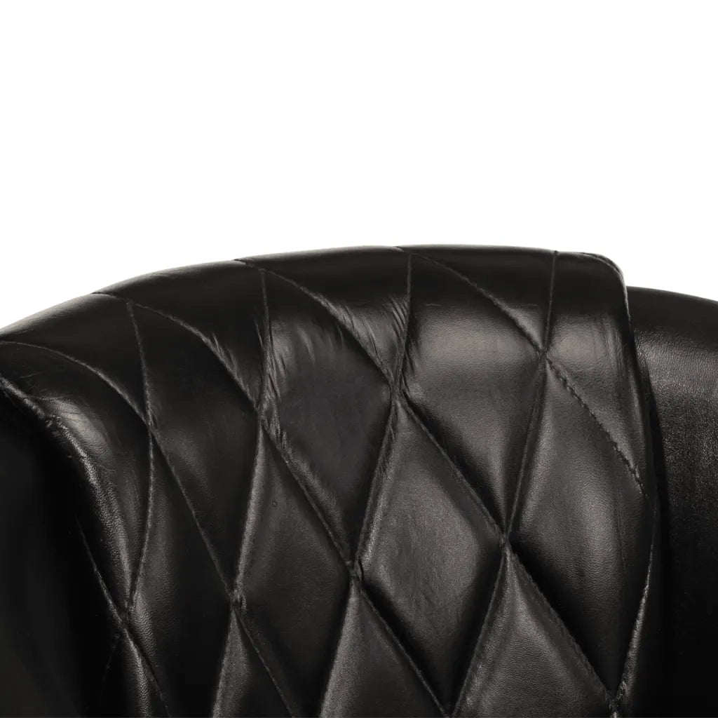 vidaXL Poltrona Cabriolet Nera in Vera Pelle