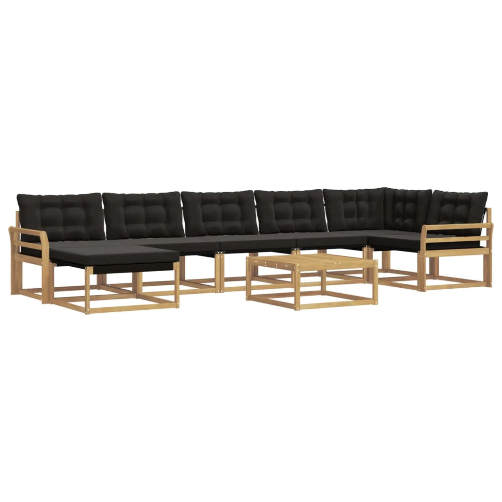 Set di divani da esterno 8 pcs Bianco e Nero 79 x 79 x 37 cm 3388926