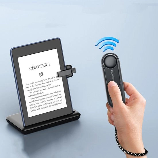 Comando a distanza per la svolta di pagine, adatto per Kindle e lettori elettronici - Comando a distanza con indicatore di batteria - Nero