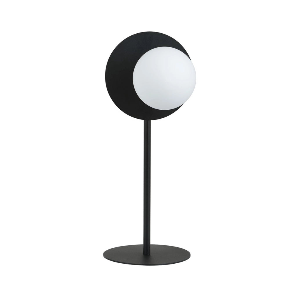 Lampada da tavolo OSLO in acciaio nero e vetro opale