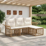 Set di divani da esterno 4 pcs Naturale e Bianco Crema 3437676