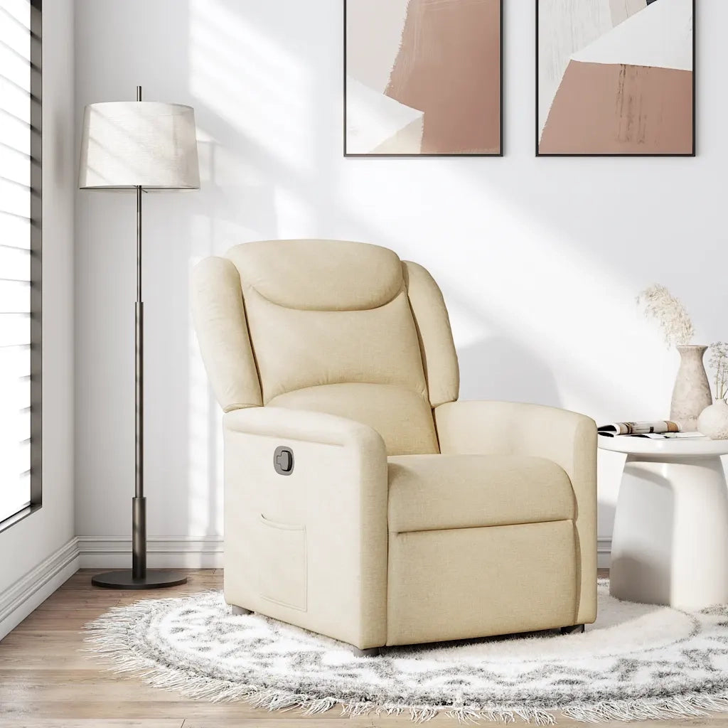Divano Sedia-Poltrona Reclinabile in Tessuto Crema 352179