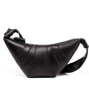 Borsa a tracolla diagonale in pelle di pecora marrone