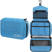 Toilette appeso - Toilette per Uomini, Borsa cosmetica per Donne - Toilette pieghevole con gancio, Accessorio di viaggio, Impermeabile, Unisex (Blu)