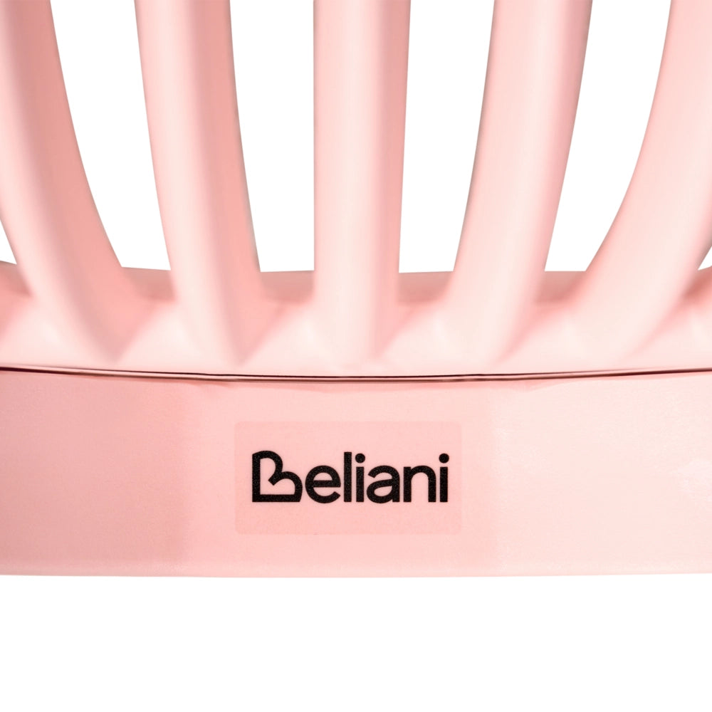 Set di 4 sedie da pranzo in plastica rosa per interni ed esterni da giardino con braccioli in stile minimalista