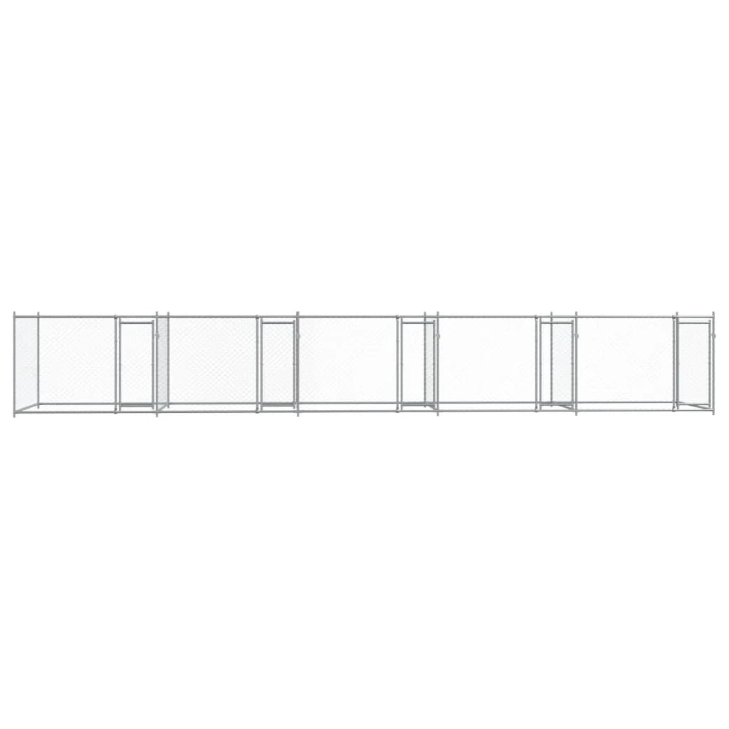 Trasportino per cani con porte 10 x 2 x 1,5 m acciaio zincato grigio 02_0041622