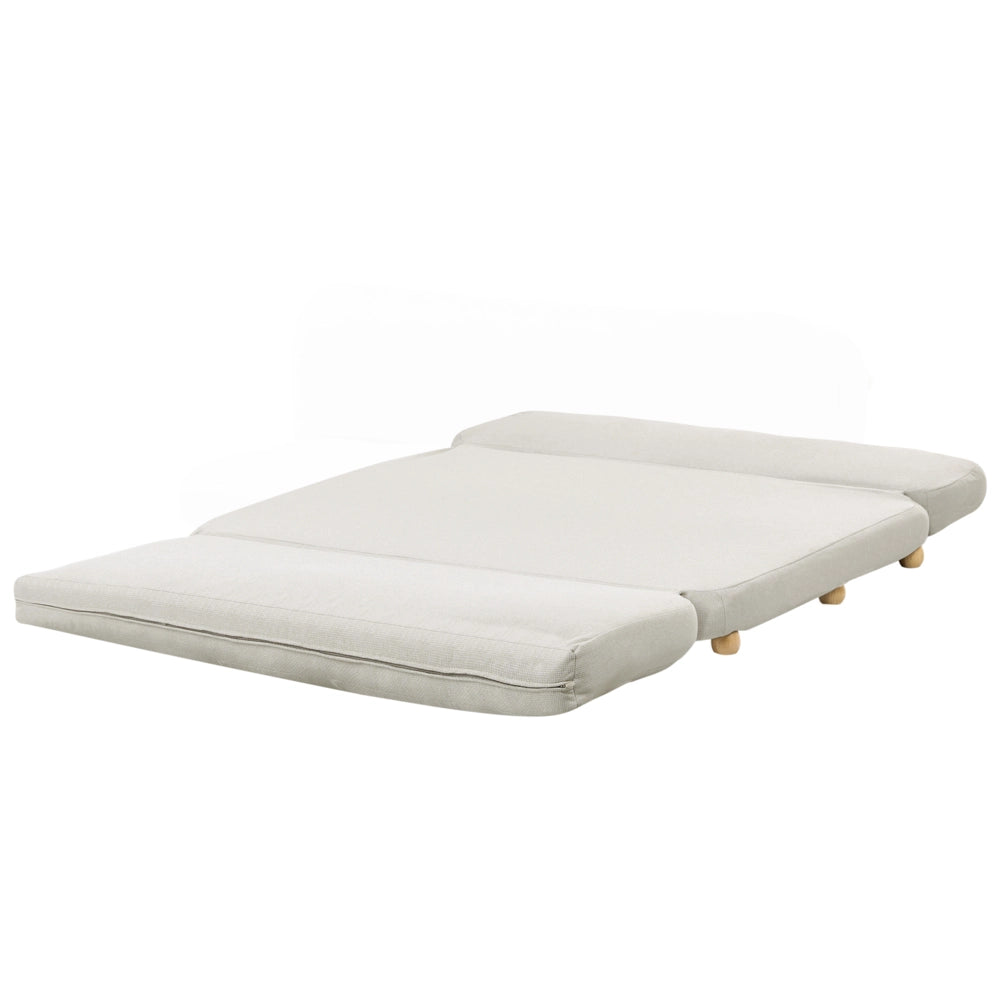 Divano letto bianco sporco rivestimento in finto lino gambe in legno 2 posti funzione letto trapuntato soggiorno camera da letto camera degli ospiti