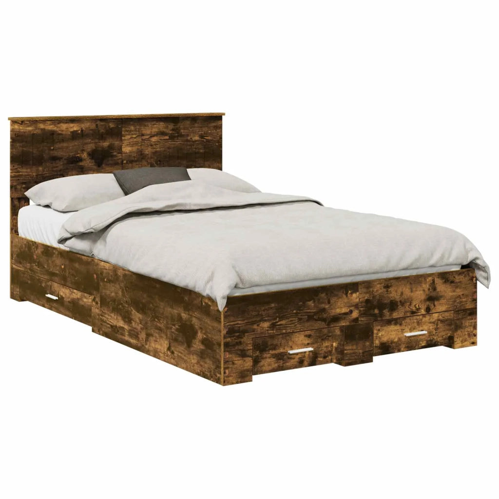 Struttura del letto Rovere fumé 120 x 190 cm Legno multistrato