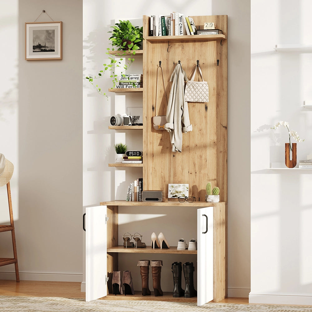 Appendiabiti - Xylo - 5 livelli scarpe 75x33x180cm legno