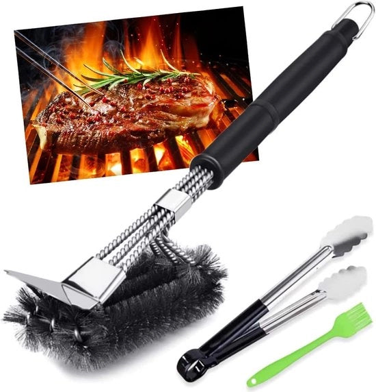 Set di spazzole per griglia, spazzola per griglia, manico lungo, con 1 pinza per griglia e 1 spazzola per fornelli, adatto a tutti i tipi di barbecue

Modello: 123456
Materiali: acciaio inossidabile e plastica
Dimensioni: 50 cm
Peso: 0,5 kg