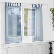 Tende in Voile con Passanti 2 pz Blu Reale 140x140 cm 4102301