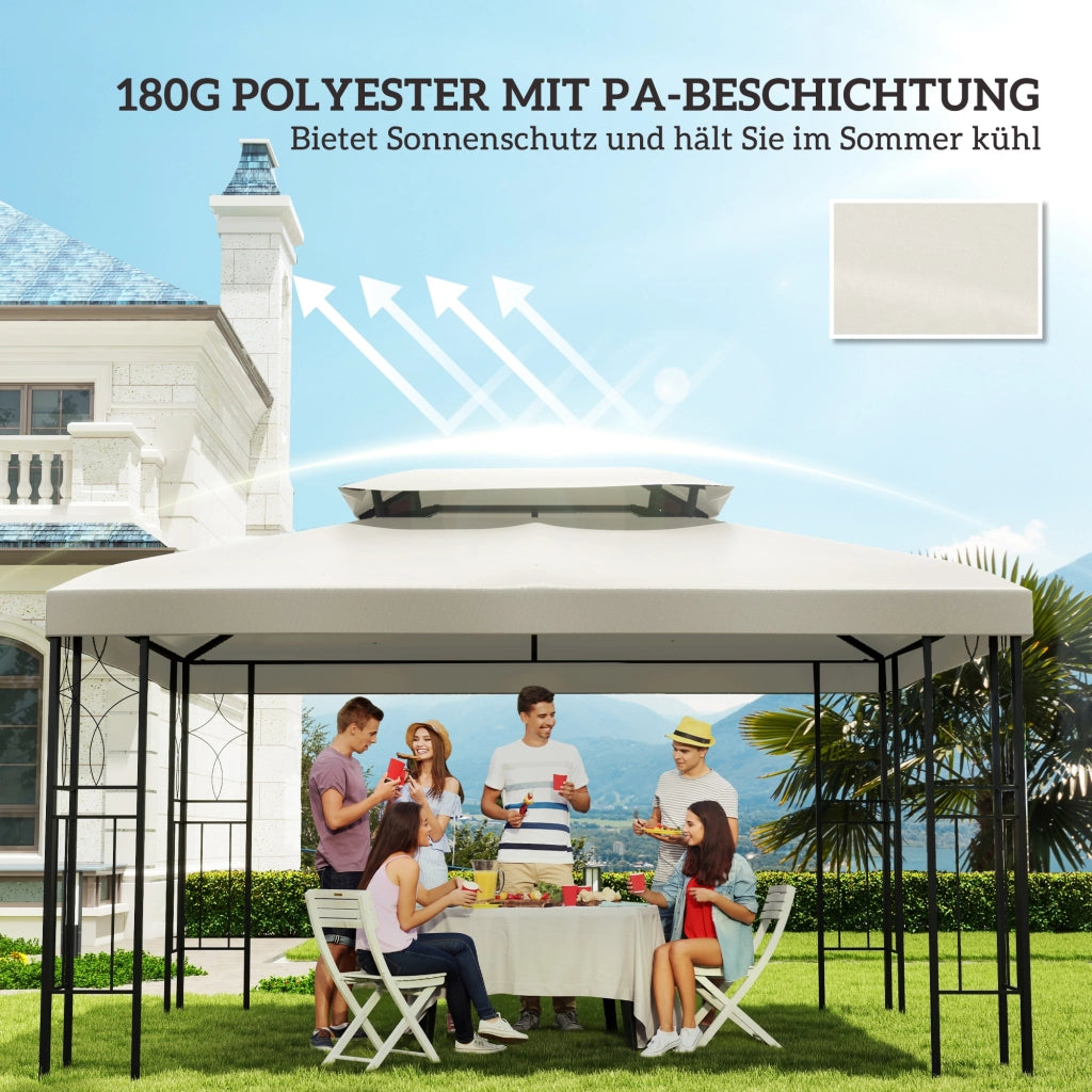 Copertura per gazebo 3x4 m ¨C zephmum ¨C doppio strato in poliestere crema