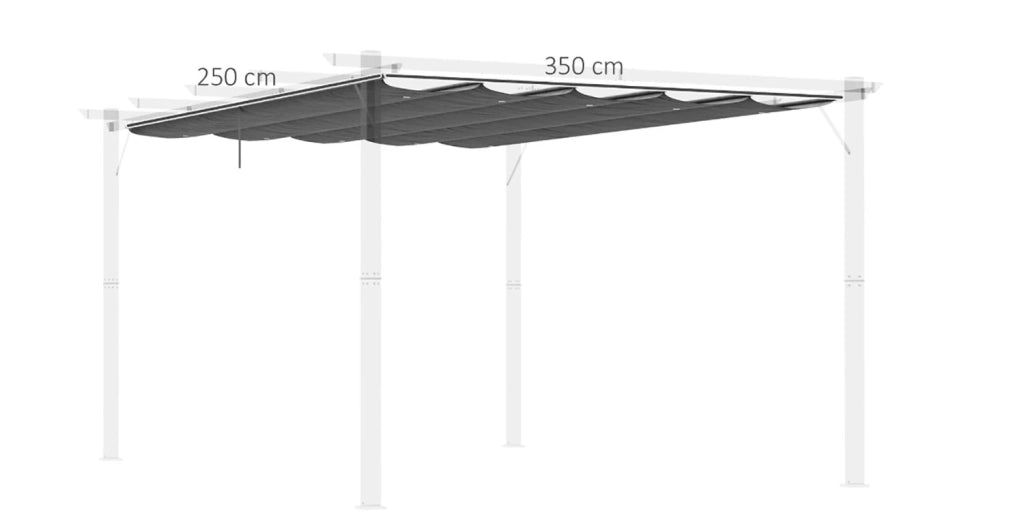 Telo di Ricambio per Pergola da Giardino 350x260 cm in Poliestere Grigio Scuro
