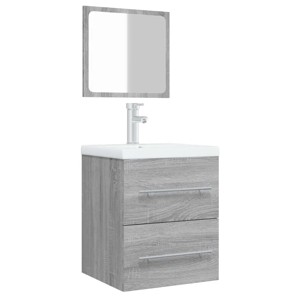 Mobile da Bagno con Specchio Grigio Sonoma 41x38,5x48 cm