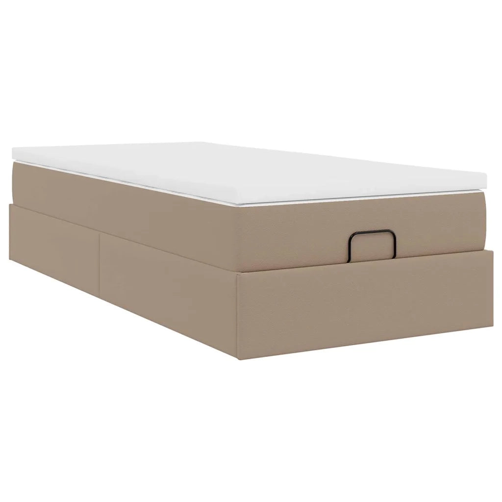vidaXL Struttura Letto Pouf con Materasso 90x190 cm Similpelle