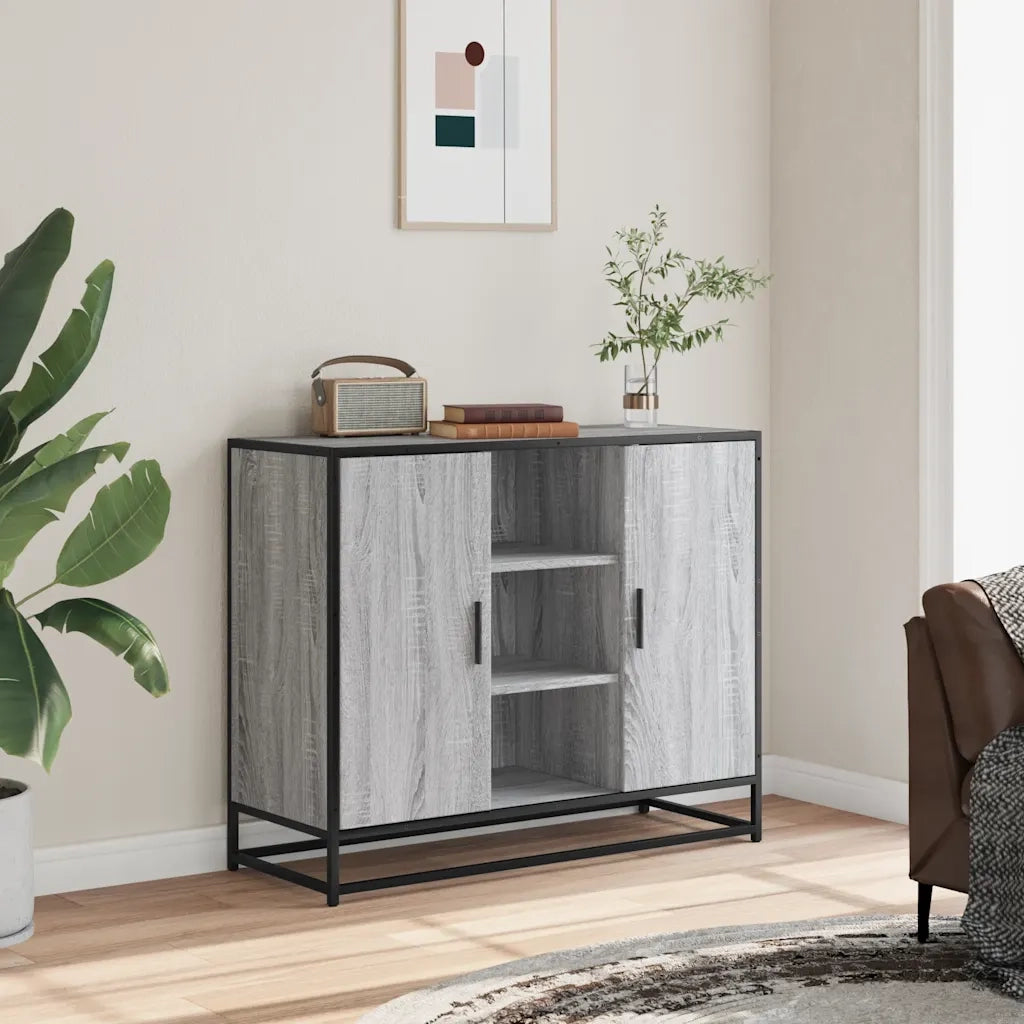 Credenza Grigio Sonoma 92x35x76 cm in Legno Multistrato 849017