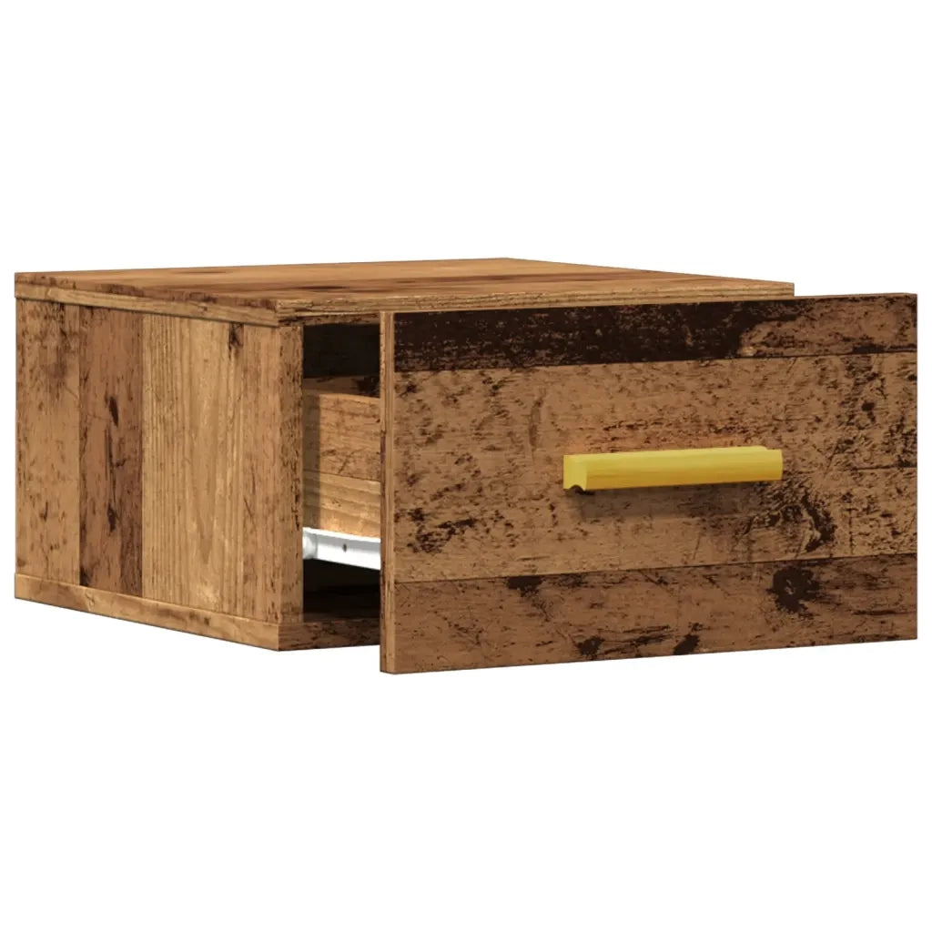 vidaXL Comodini a Muro 2 pz Legno Antico 35x35x20 cm