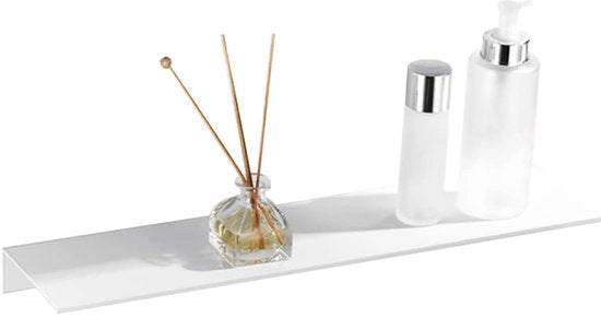 Pannello doccia senza perforazione da 40cm fissabile alla parete pannello doccia autoadesivo organizzatore doccia in alluminio per la cucina e la doccia bianco