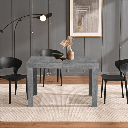Tavolo da Pranzo Allungabile 120-200x80x76 cm in Legno Effetto Cemento