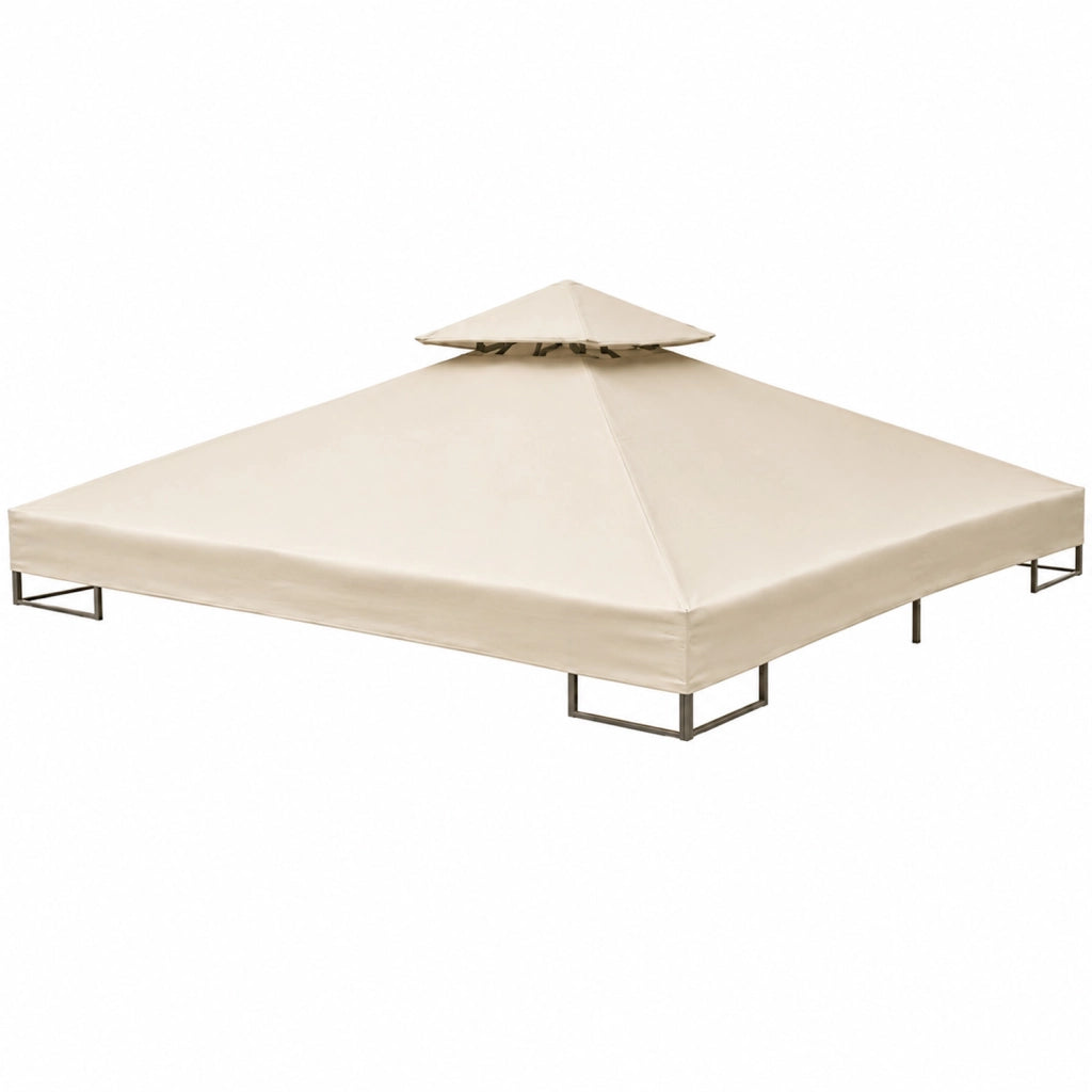 Copertura Di Ricambio Per Gazebo 3x3 Metri In Poliestere Con Air Vent Traspirante Protezione Da Sole E Agenti Atmosferici Per Giardino Patio E Terrazza 300 X 300 Cm Beige