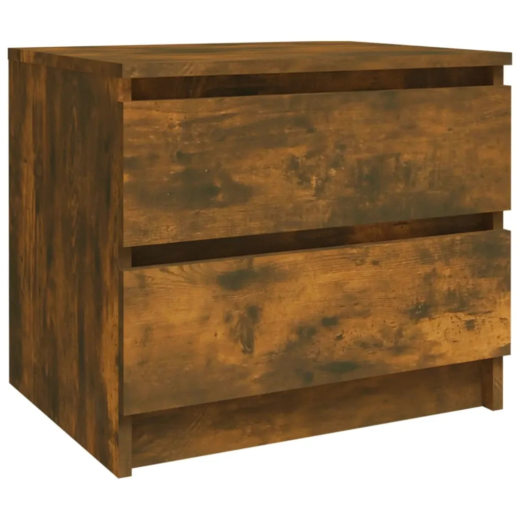 Set di 2 Comodini | Armadio da Notte | Mobiletto da notte Rovere Fumo 50x39x43,5 cm in Legno Multistrato