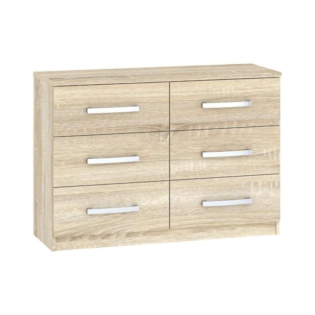 Laganaro, Cassettiera 6 Cassetti, 112x43x79h cm Marrone Rovere