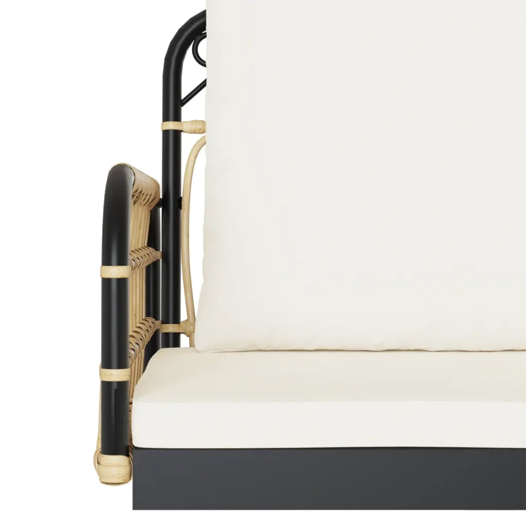 vidaXL Panchina a Dondolo con Cuscini 105x58x38cm Polyrattan e Acciaio