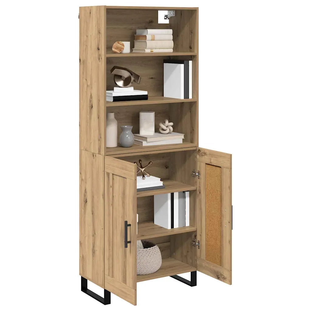 Credenza 2 pcs Rovere artigianale Legno multistrato 3415995