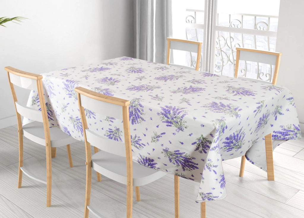 Tovaglia Cucina Copritavolo 100% Cotone Made In Italy Disegno Lavanda RP - 140x140 - Lavanda
