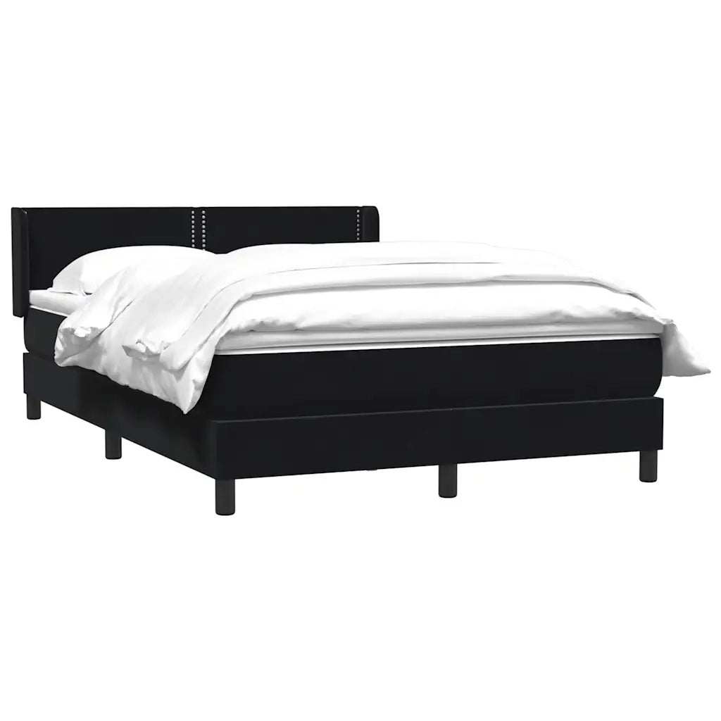Giroletto a Molle con Materasso Nero 160x210 cm in Velluto 3318035