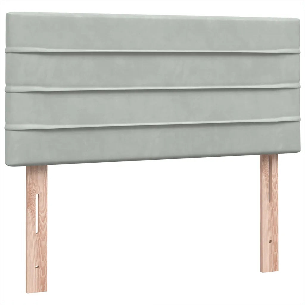 Giroletto a Molle con Materasso Grigio Chiaro 80x220 cm Velluto