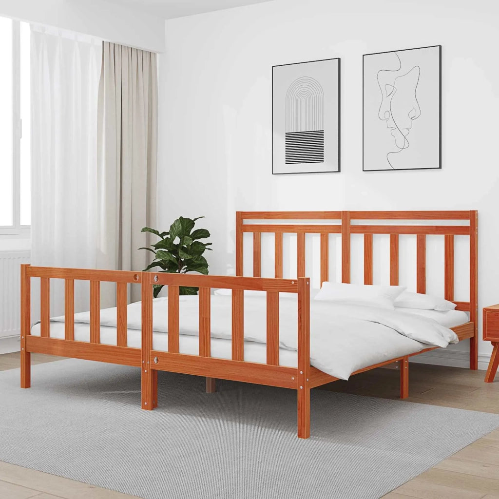 Struttura del letto 2 pcs Marrone cerato 205,5 x 185,5 x 100 cm 3418137