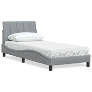 Letto con Materasso Grigio Chiaro 80x200 cm in Tessuto