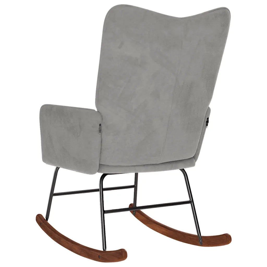 Sedia a Dondolo Grigio Chiaro in Velluto CFW4708956