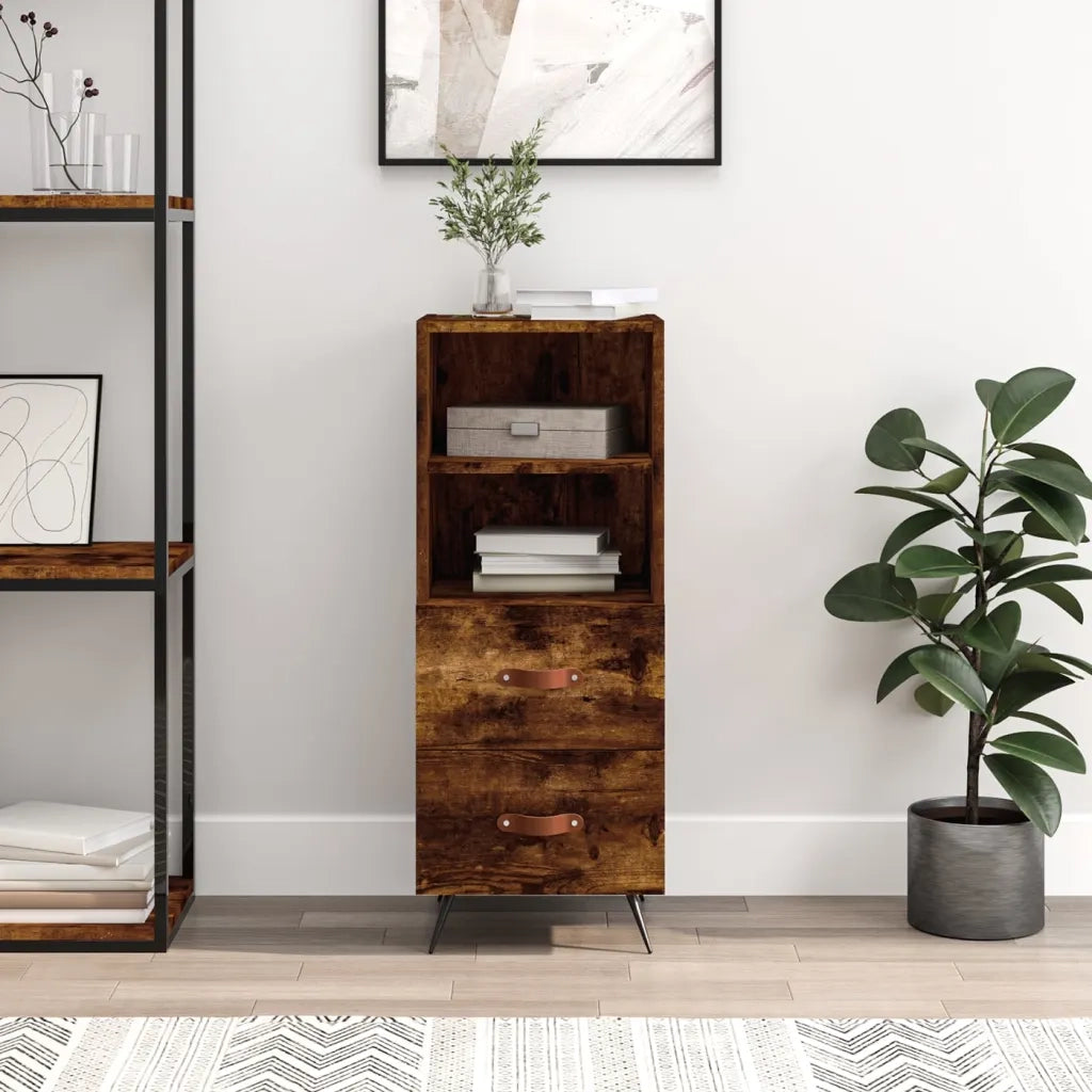 Credenza Rovere Fumo 34,5x34x90 cm in Legno Multistratocod mxl 81414