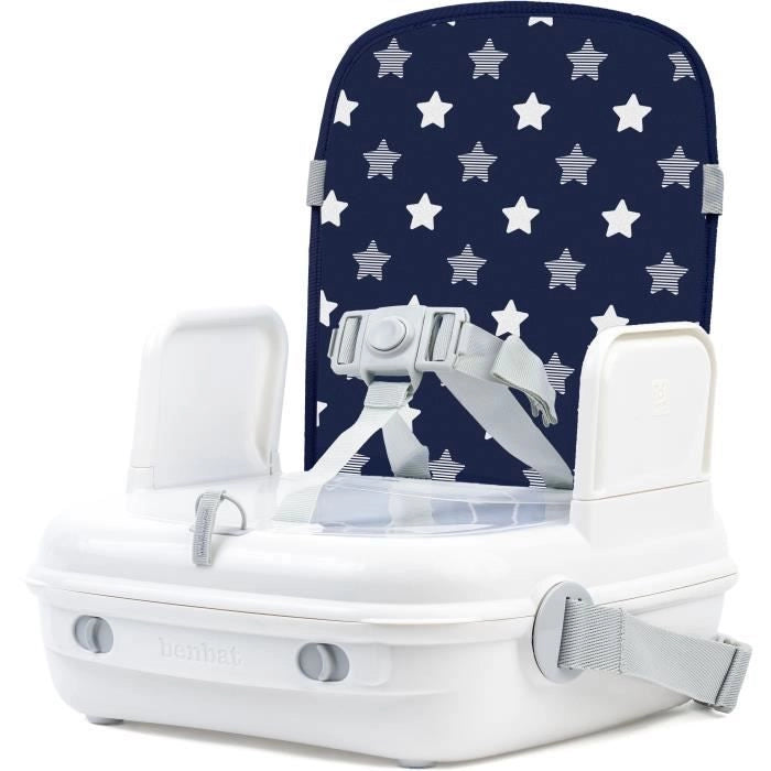 Alzasedia per tavolo da pranzo - BENBAT - Portatile e lavabile - Facile da piegare - Cintura di sicurezza regolabile - Blu marino