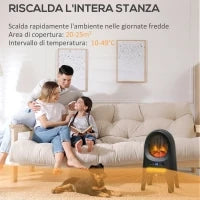Termoventilatore a 3 Modalità di Riscaldamento con 3 Temperature Regolabili, 33.7x25.5x60.4 cm, Nero