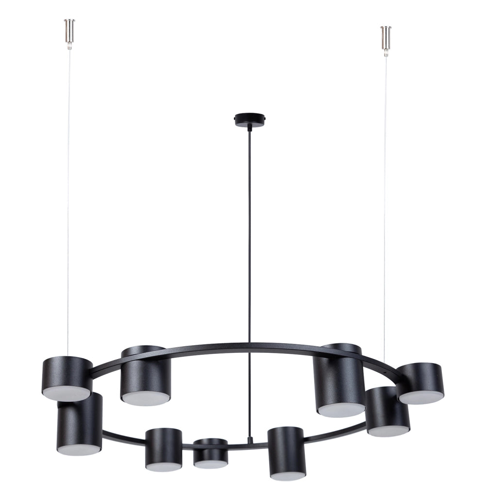 Lampadario nero moderno ad anello Ø72 9xGX53 KODO Sigma