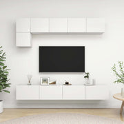 Set Mobili Porta TV 5 pz Bianco in Legno Multistrato 3078694
