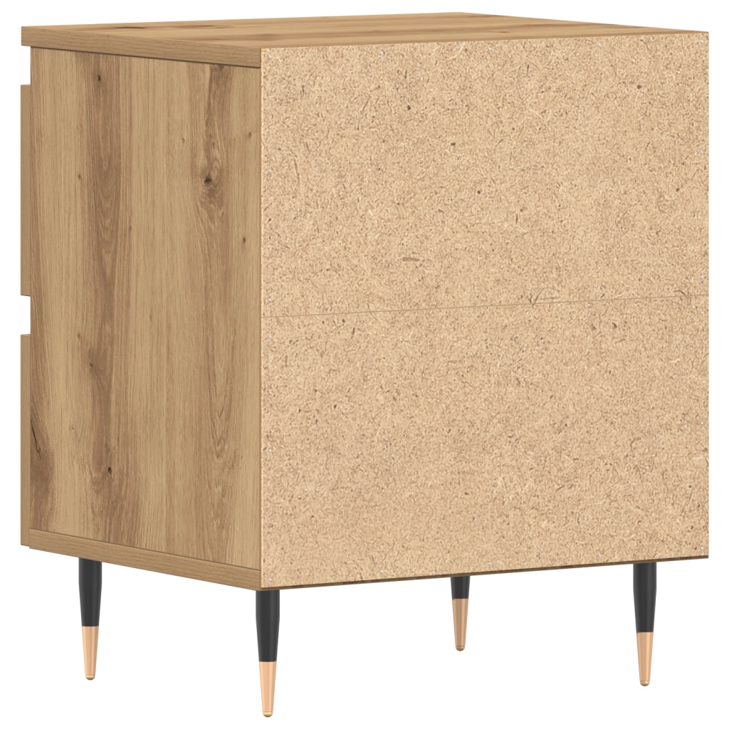 Comodini 2 pezzi Rovere Artigianale 40x35x50 cm Legno Ingegnerizzato