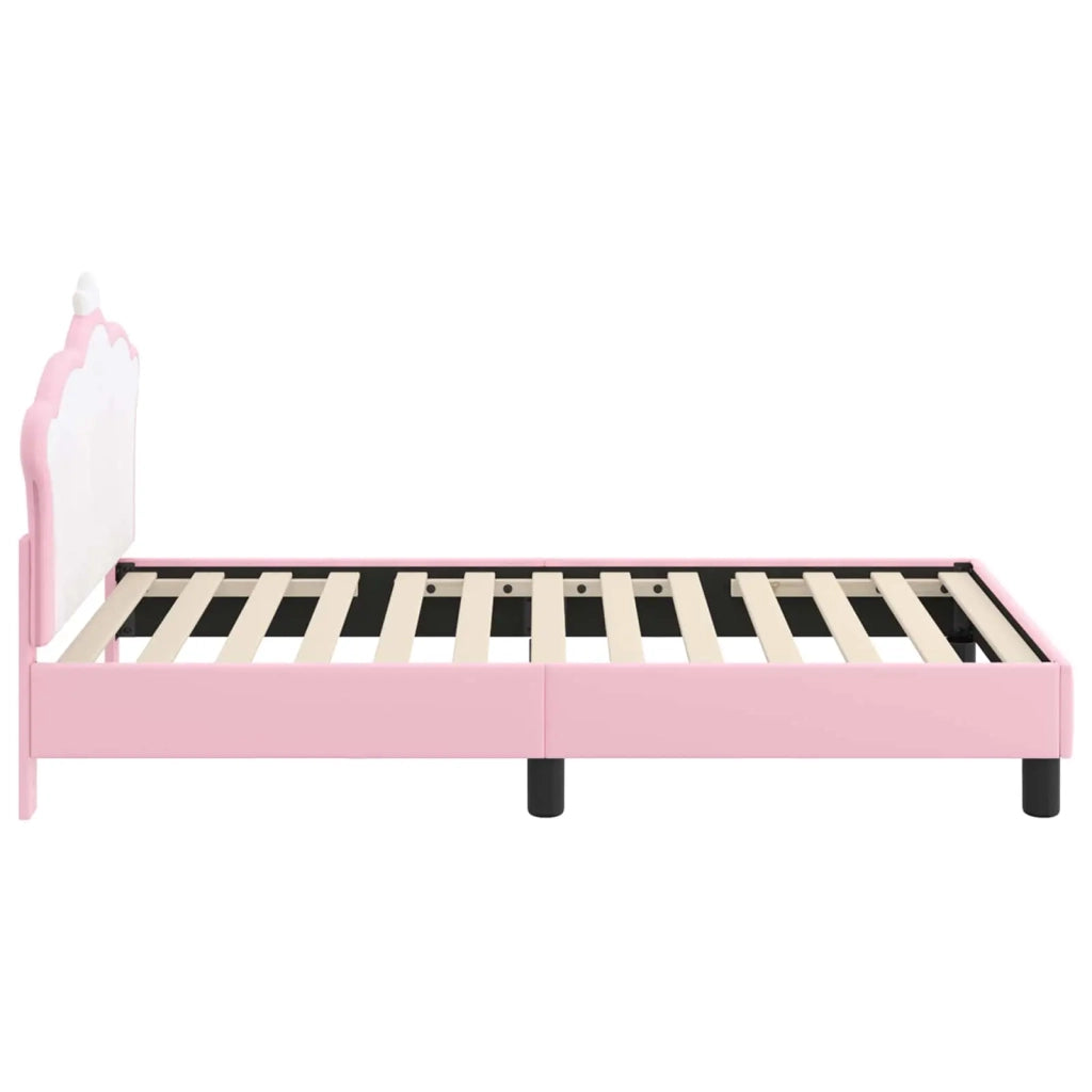 Struttura letto bambini con testata Rosa 80 x 160 cm PU