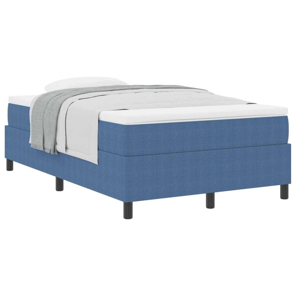 Letto Box Spring con Materasso Blu 120x200 cm Fodera in Corduroy