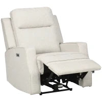 Poltrona Relax Elettrica, Poltrona Reclinabile 150° Moderna con USB per Soggiorno Camera da Letto, Beige, 84x92x104cm