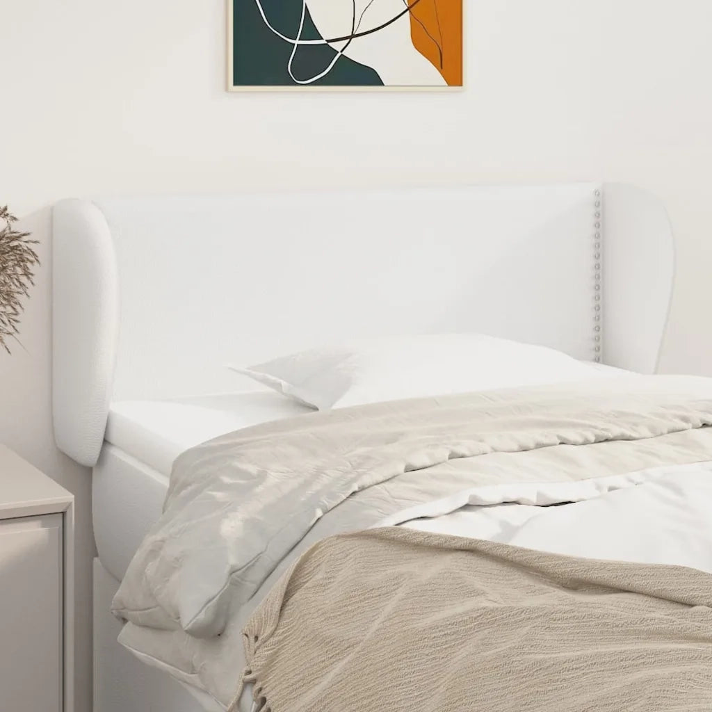 Testiera ad Orecchio Bianca 103x23x78/88 cm in Similpelle 3117089