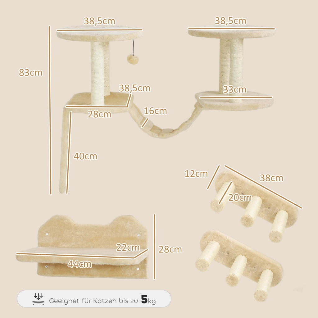 Scaletta per Gatti ¨C zephmum ¨C Montaggio Parete, Beige