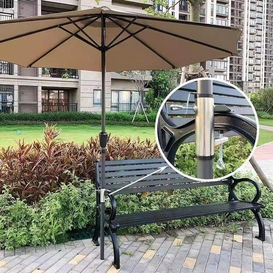Ombrellone da giardino 145 x 145 cm per balcone - telaio in acciaio - 4 nervature - poliestere - UPF 30+ - impermeabile